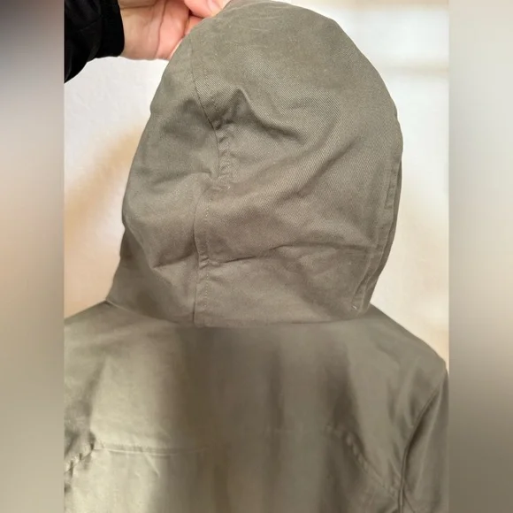 BETABRAND Women’s Morning Mess Chino Twill Green Utility Jacket Hooded - Size XL - Picture 9 of 15